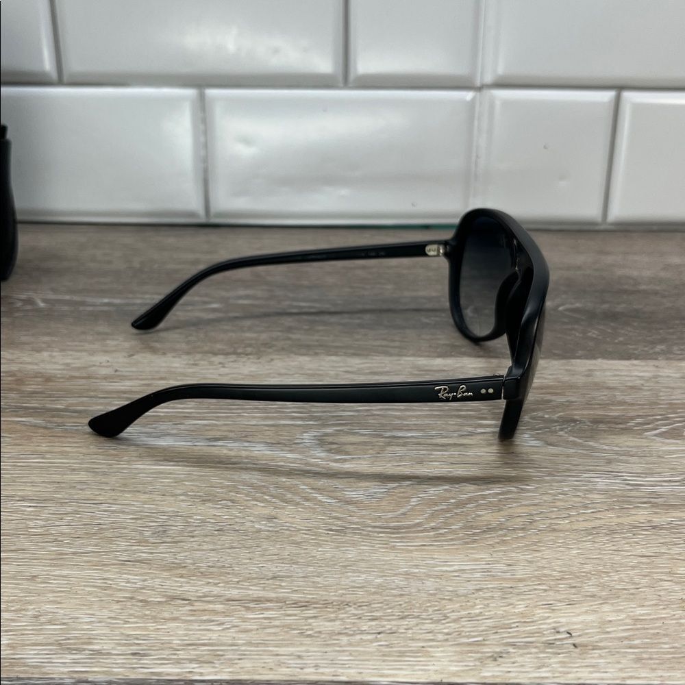 Ray-Ban Black Frame Sunglasses with Gradient Gray Lenses - Picture 3 of 8